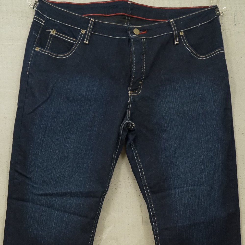 Wrangler Blues Blue Jeans Ladies 16 Average Overdyed Dark Blue Denim  38W 32L